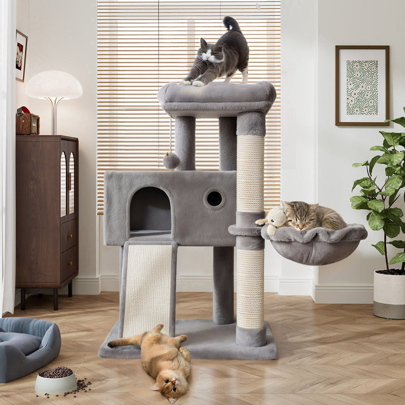 68 Inches Multi-Level Large Cat Tree for Large Cats/Sisal Scratching Posts and Hammocks