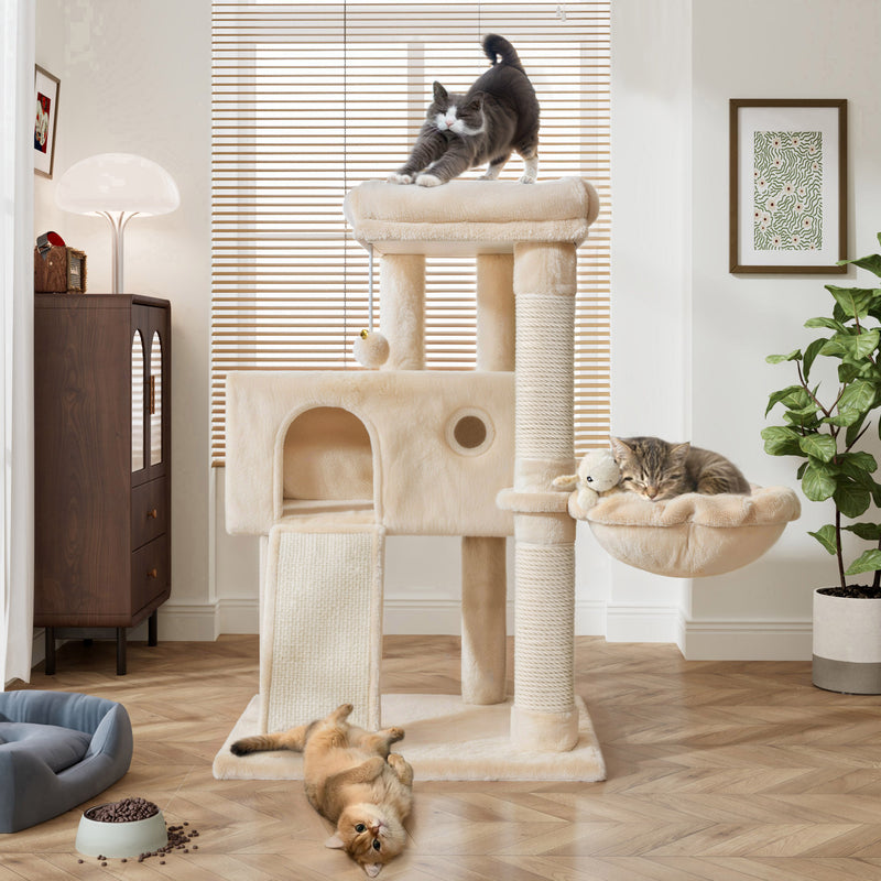 68 Inches Multi-Level Large Cat Tree for Large Cats/Sisal Scratching Posts and Hammocks