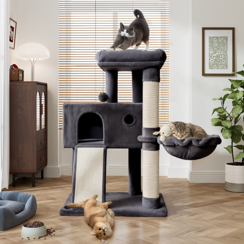 68 Inches Multi-Level Large Cat Tree for Large Cats/Sisal Scratching Posts and Hammocks