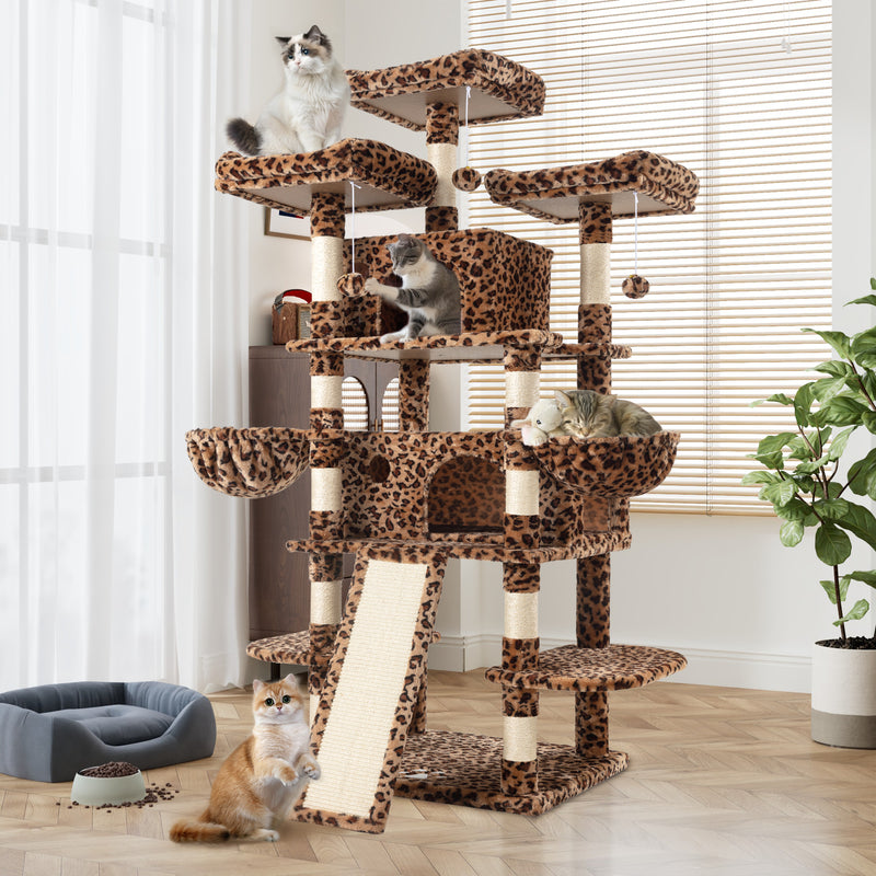 68 Inches Multi-Level Large Cat Tree for Large Cats/Sisal Scratching Posts and Hammocks