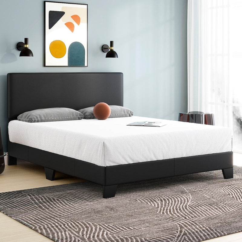 Fliq Leather Bed Frame With Adjustable Headboard