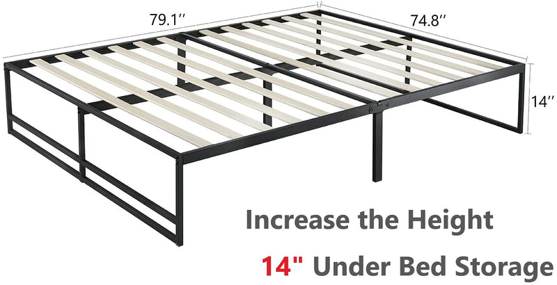 Metal Platform Bed Frame with 14'' Under Bed Storage